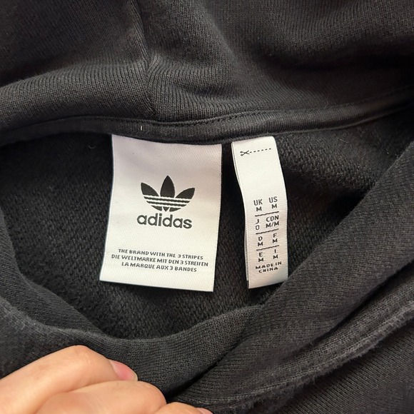 Adidas Originals Hoodie Black Oversized Logo Size M - Picture 8 of 11